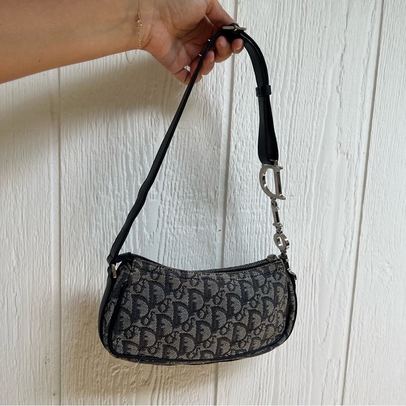 Christian Dior Diorissimo Charm Spell Out Pochette Blue Vintage Shoulder Bag - Picture 4 of 15